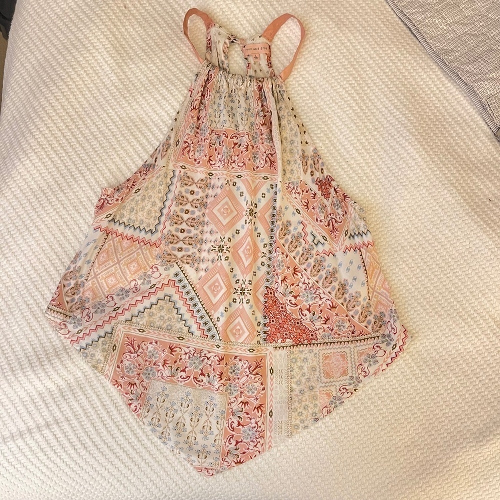 Anthropologie Multicolor Patchwork Halter Top